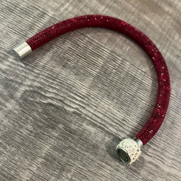 Mesh crystal bracelet red - Picture 3 of 4